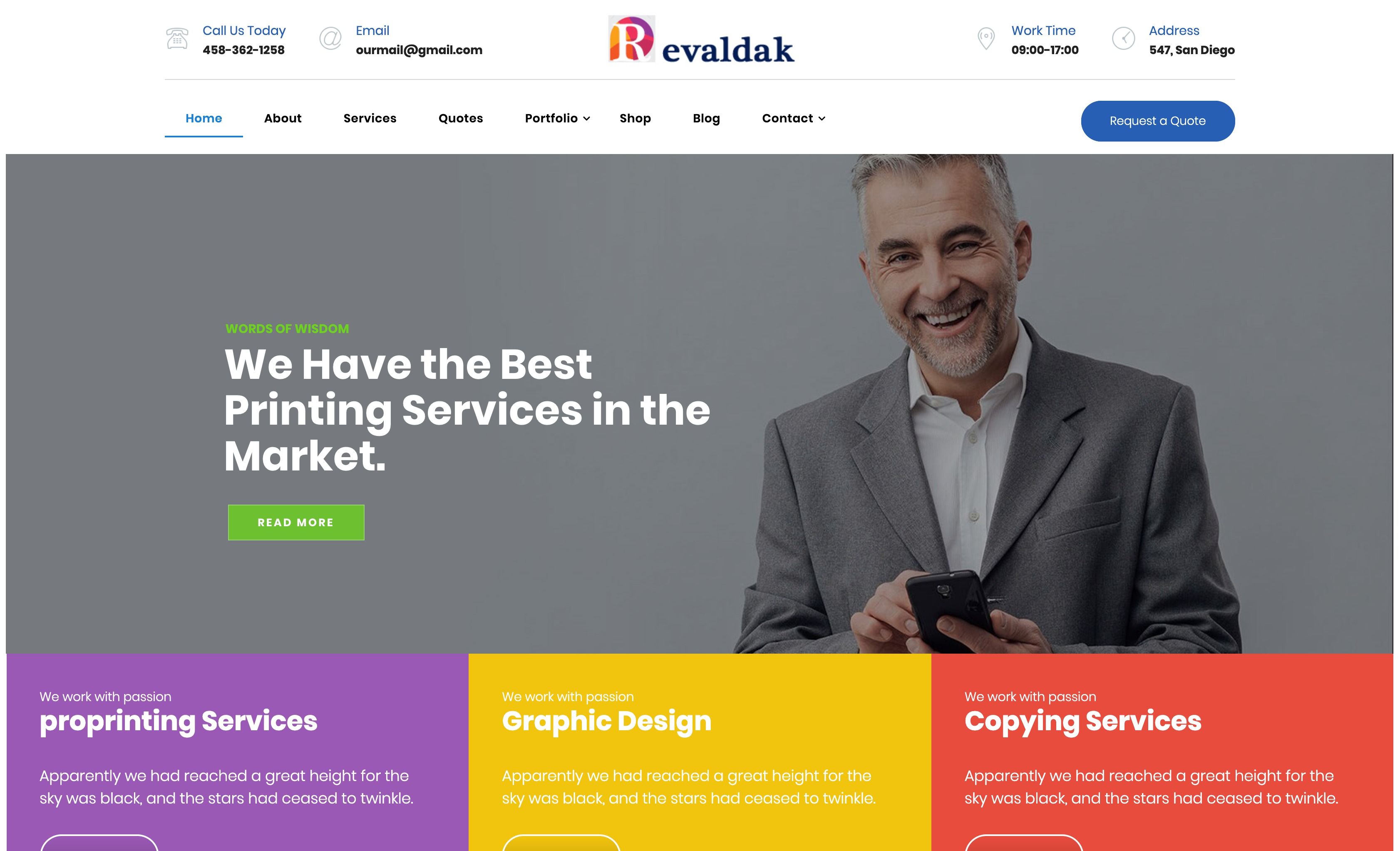 Revaldak-广告打印印刷企业WordPress主题