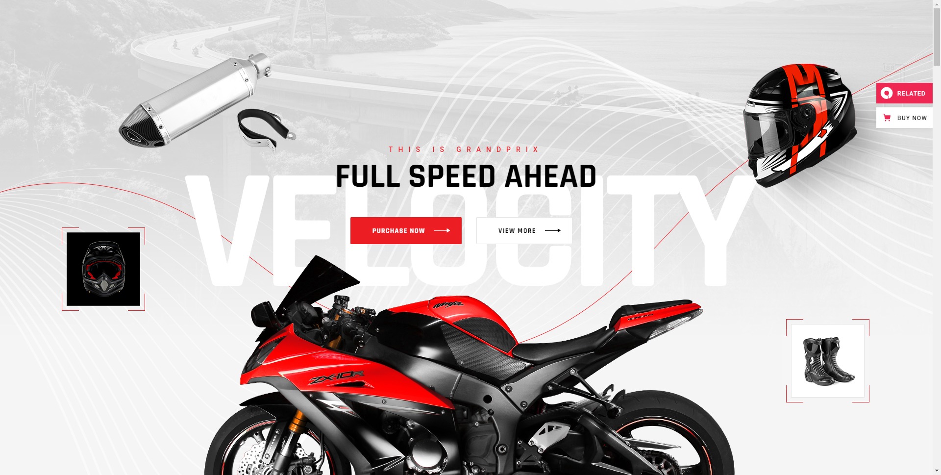 GrandPrix- 摩托车赛车配件设备WordPress主题