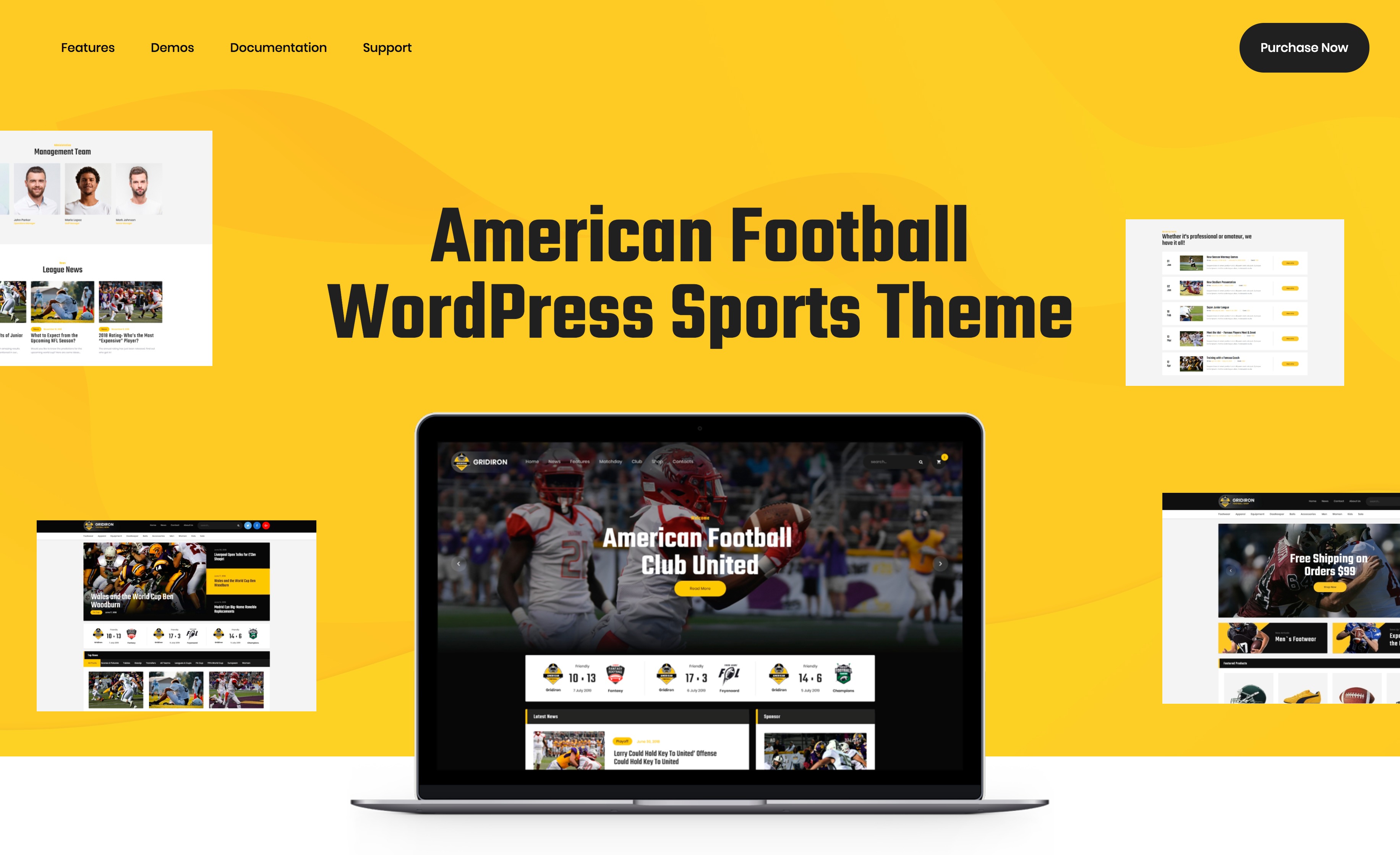Gridiron-美式足球橄榄球体育运动WordPress主题