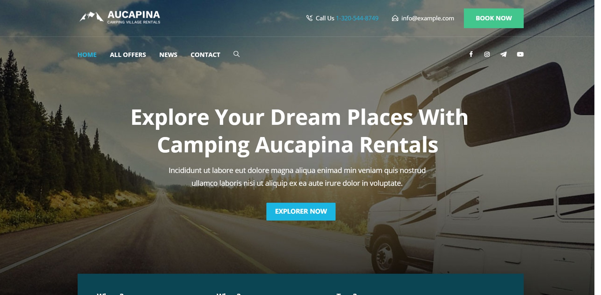 Aucapina-旅行房车销售租赁WordPress主题