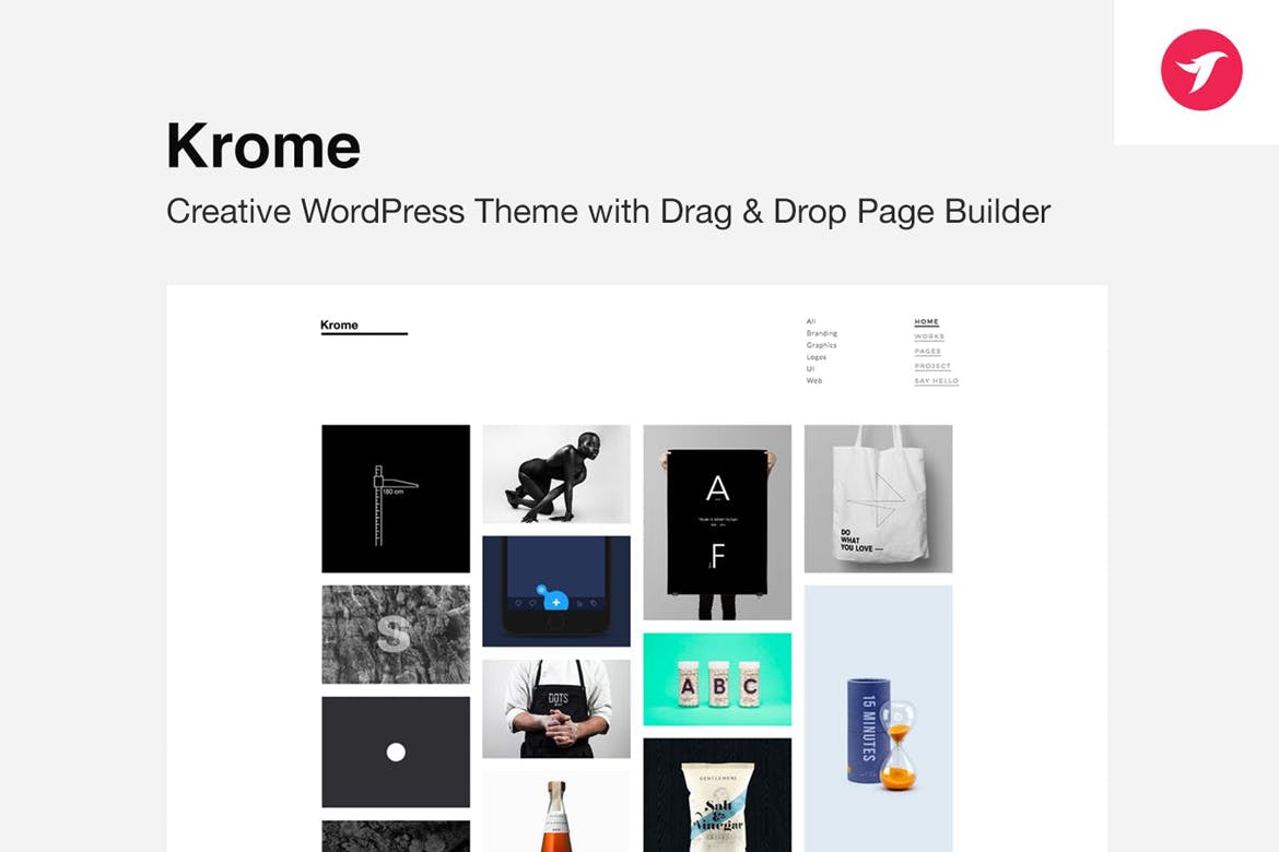 Krome - 极简创意作品集相册WordPress主题模板